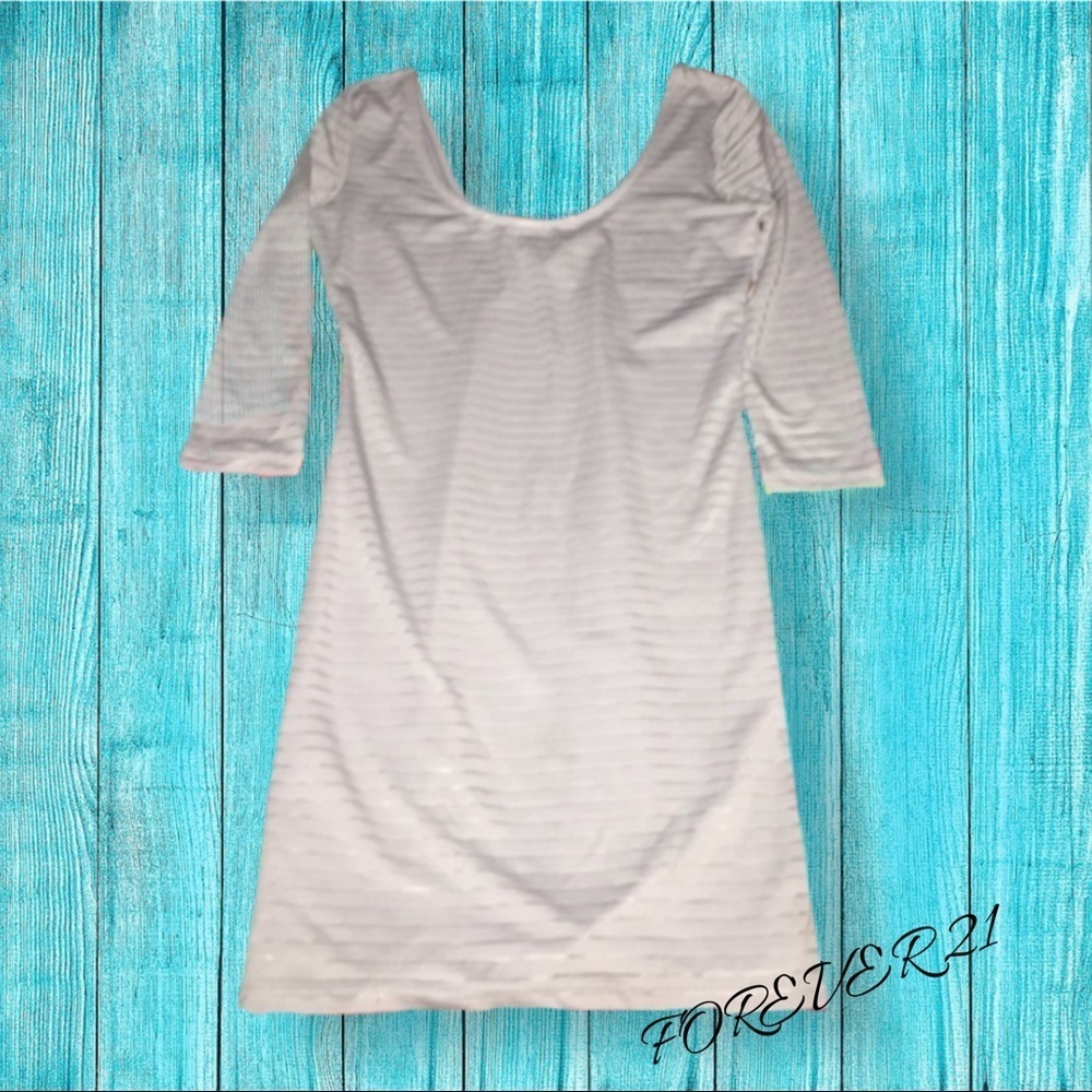 Forever 21 Half Sleeve Gray Scoop Neck Dress